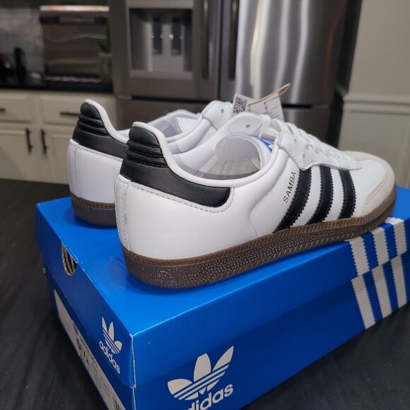 Adidas Samba OG Originals White/Black Big Kids 6.5/Women's 7.5/8 - Picture 5 of 16